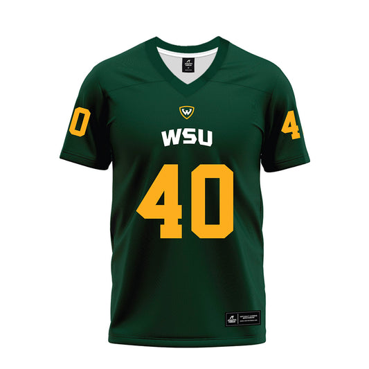 Wayne State - NCAA Football : Griffin Nowak - Green Premium Football Jersey-0