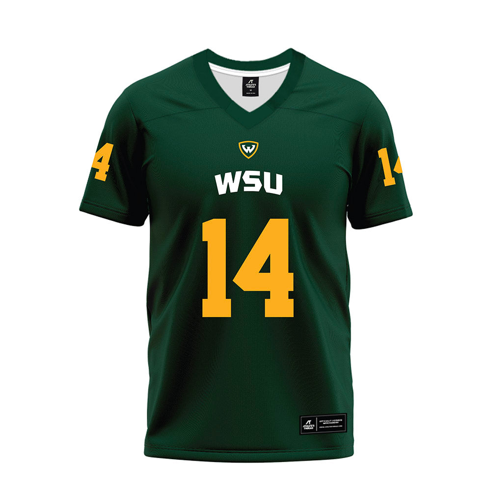 Wayne State - NCAA Football : Donovan Isaac - Green Premium Football Jersey-0