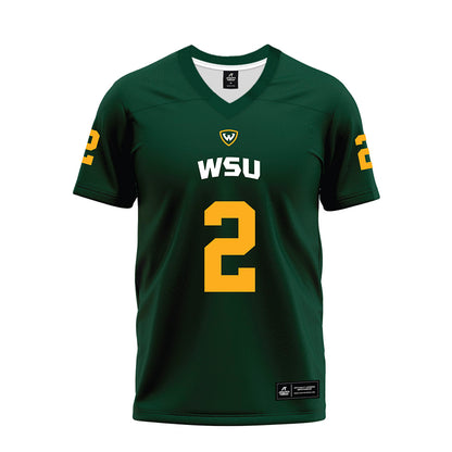Wayne State - NCAA Football : Elijah Fowlkes - Green Premium Football Jersey-0