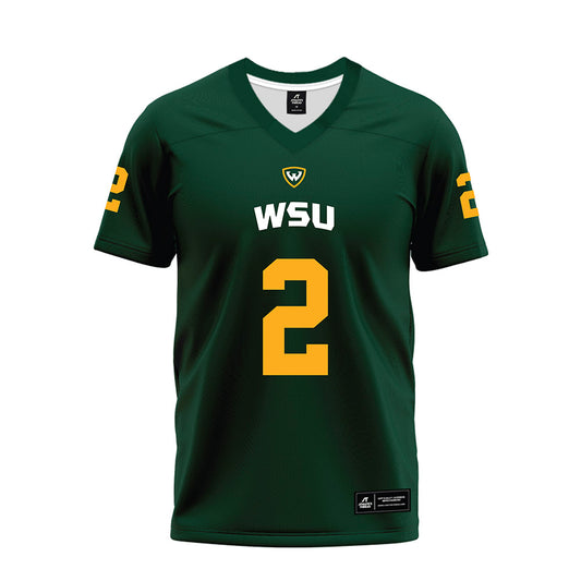 Wayne State - NCAA Football : Elijah Fowlkes - Green Premium Football Jersey-0