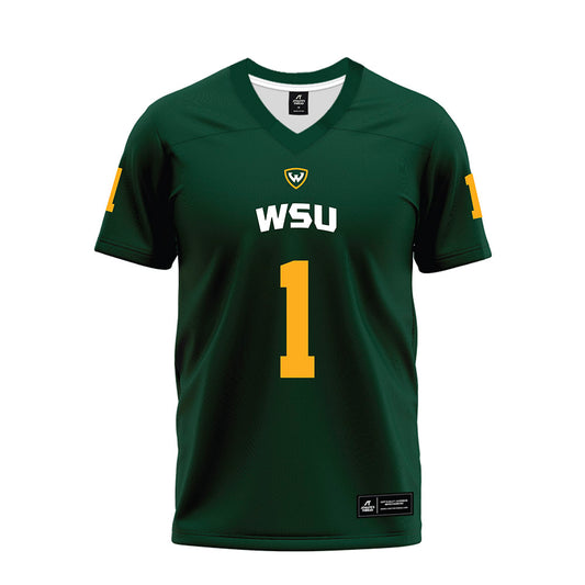 Wayne State - NCAA Football : Dvaun Bentley - Green Premium Football Jersey-0