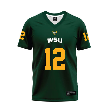 Wayne State - NCAA Football : Drew Hickmott - Green Premium Football Jersey-0