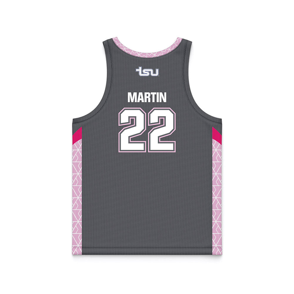 TN State - NCAA Women's Basketball : Erin Martin - Dark Grey Basketball Jersey-1