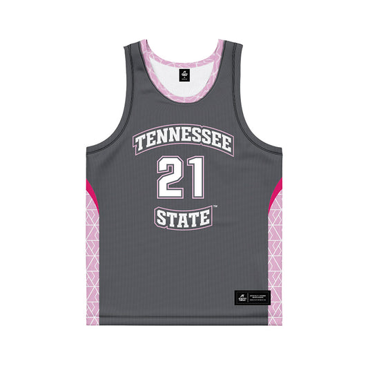 TN State - NCAA Women's Basketball : Laila Lancaster - Dark Grey Basketball Jersey-0