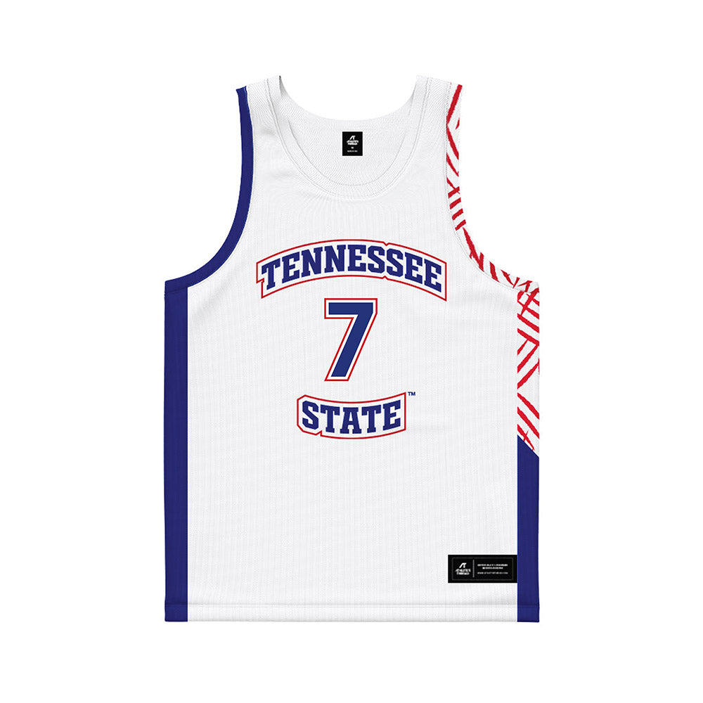 TN State - NCAA Women's Basketball : Icesis Thomas - White Basketball Jersey-0