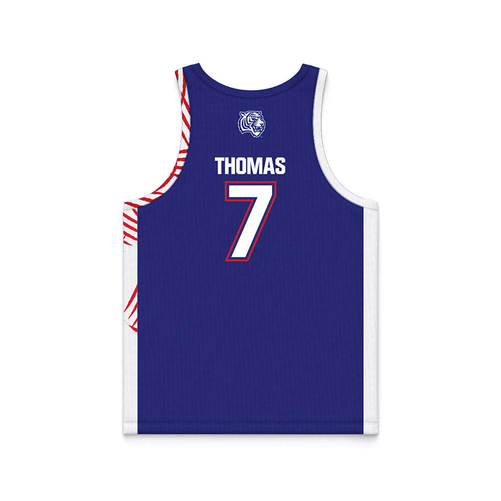 TN State - NCAA Women's Basketball : Icesis Thomas - Blue Basketball Jersey-1