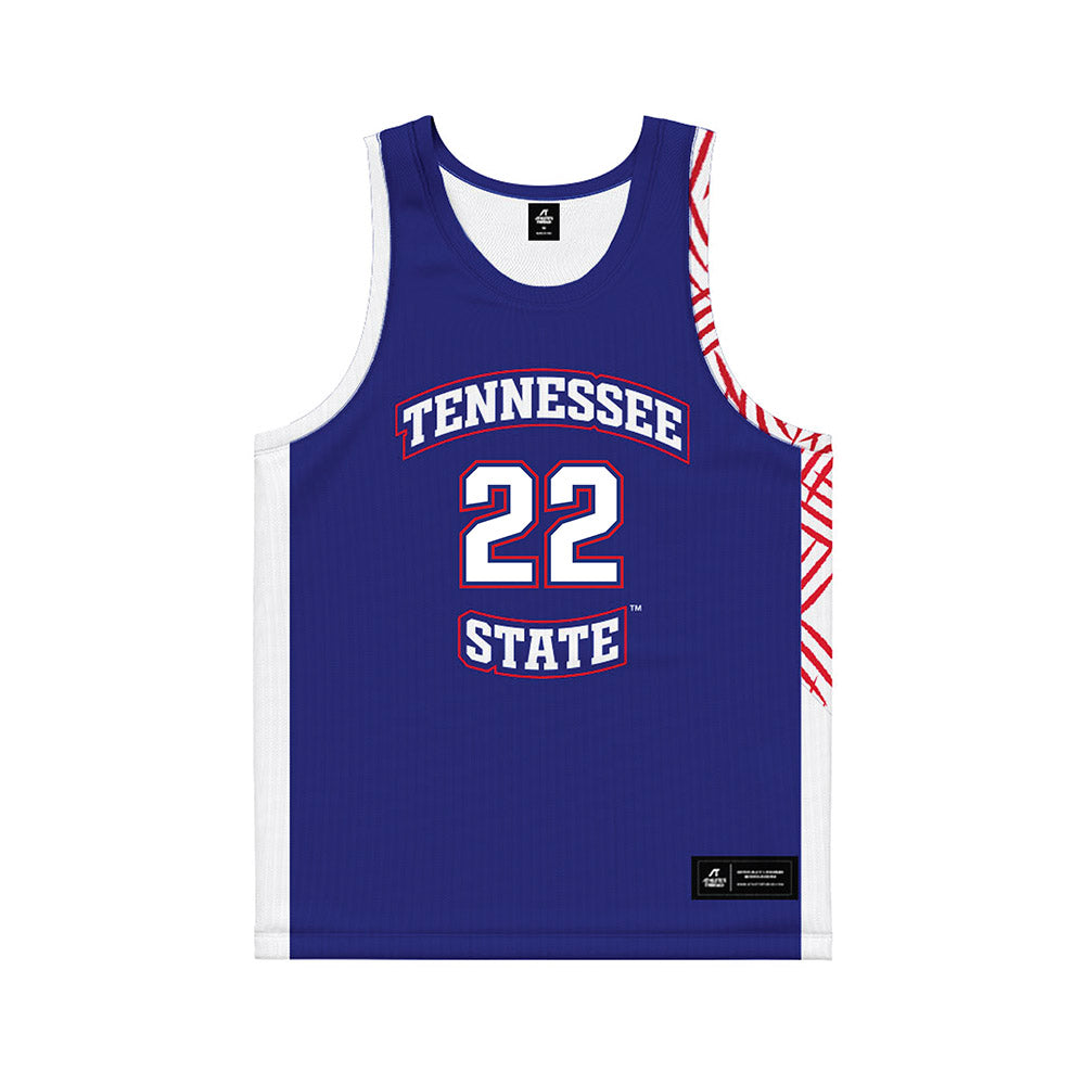 TN State - NCAA Women's Basketball : Erin Martin - Blue Basketball Jersey-0