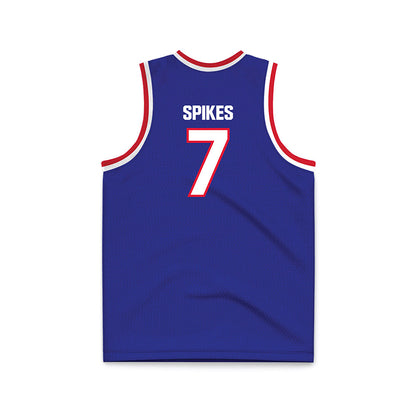 TN State - NCAA Men's Basketball : Jabrion Spikes - Blue Basketball Jersey-1