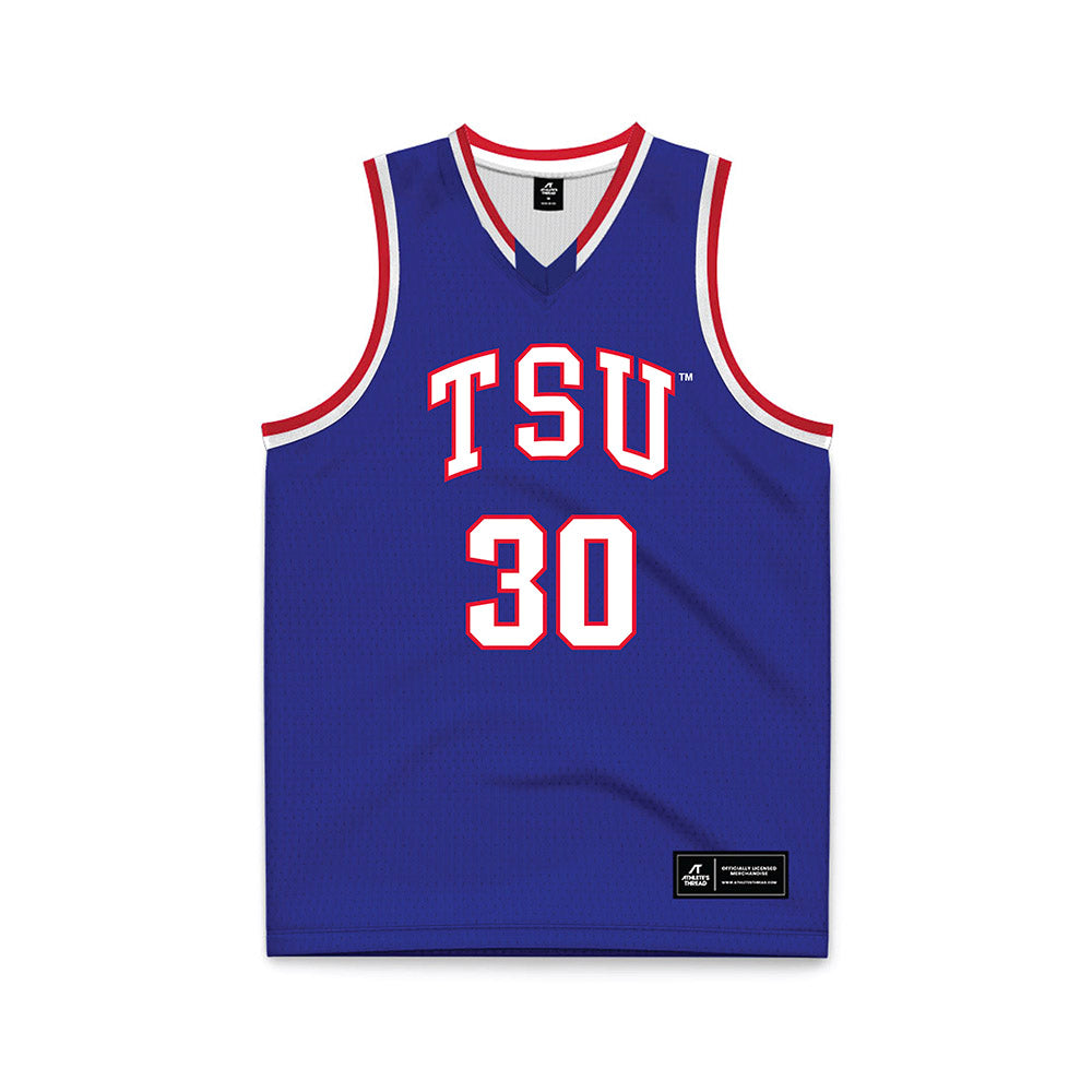 TN State - NCAA Men's Basketball : Aaron Nkrumah - Blue Basketball Jersey-0