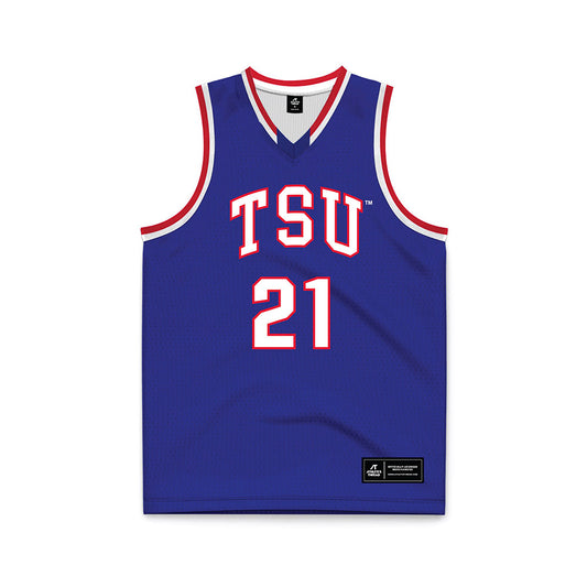 TN State - NCAA Men's Basketball : Jean Yvens Lafleur - Blue Basketball Jersey-0