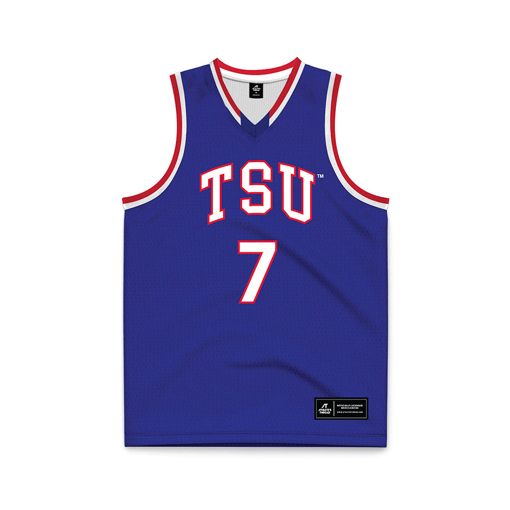 TN State - NCAA Men's Basketball : Jabrion Spikes - Blue Basketball Jersey-0