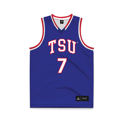 TN State - NCAA Men's Basketball : Jabrion Spikes - Blue Basketball Jersey-0