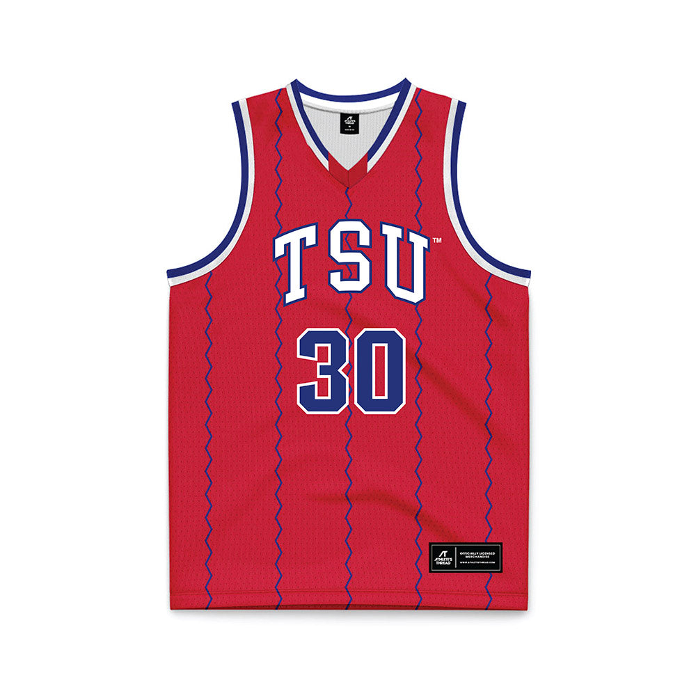 TN State - NCAA Men's Basketball : Aaron Nkrumah - Red Basketball Jersey-0