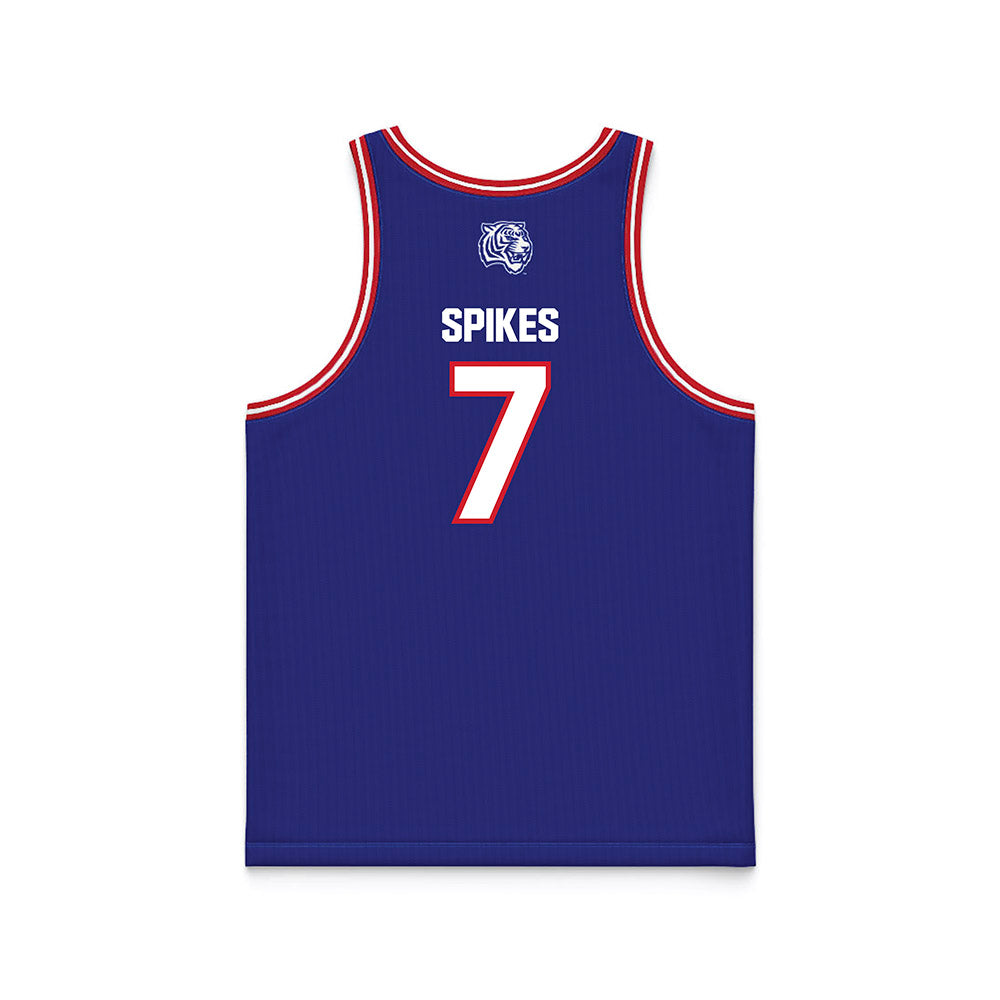 TN State - NCAA Men's Basketball : Jabrion Spikes - Blue Basketball Jersey-1