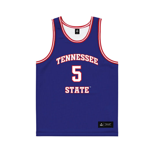 TN State - NCAA Men's Basketball : Maddux Bodenhamer - Blue Basketball Jersey-0