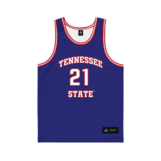 TN State - NCAA Men's Basketball : Jean Yvens Lafleur - Blue Basketball Jersey-0