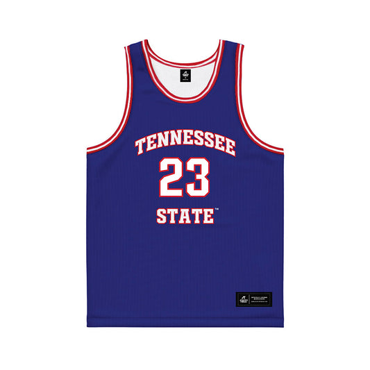 TN State - NCAA Men's Basketball : Kavien Jones - Blue Basketball Jersey-0