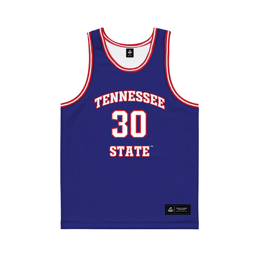 TN State - NCAA Men's Basketball : Aaron Nkrumah - Blue Basketball Jersey-0