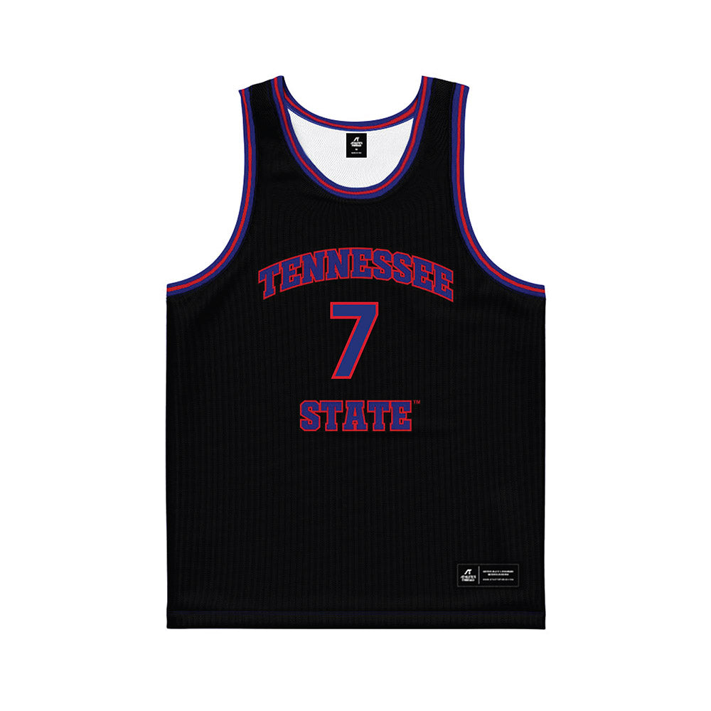 TN State - NCAA Men's Basketball : Jabrion Spikes - Black Basketball Jersey-0