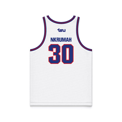 TN State - NCAA Men's Basketball : Aaron Nkrumah - White Basketball Jersey-1