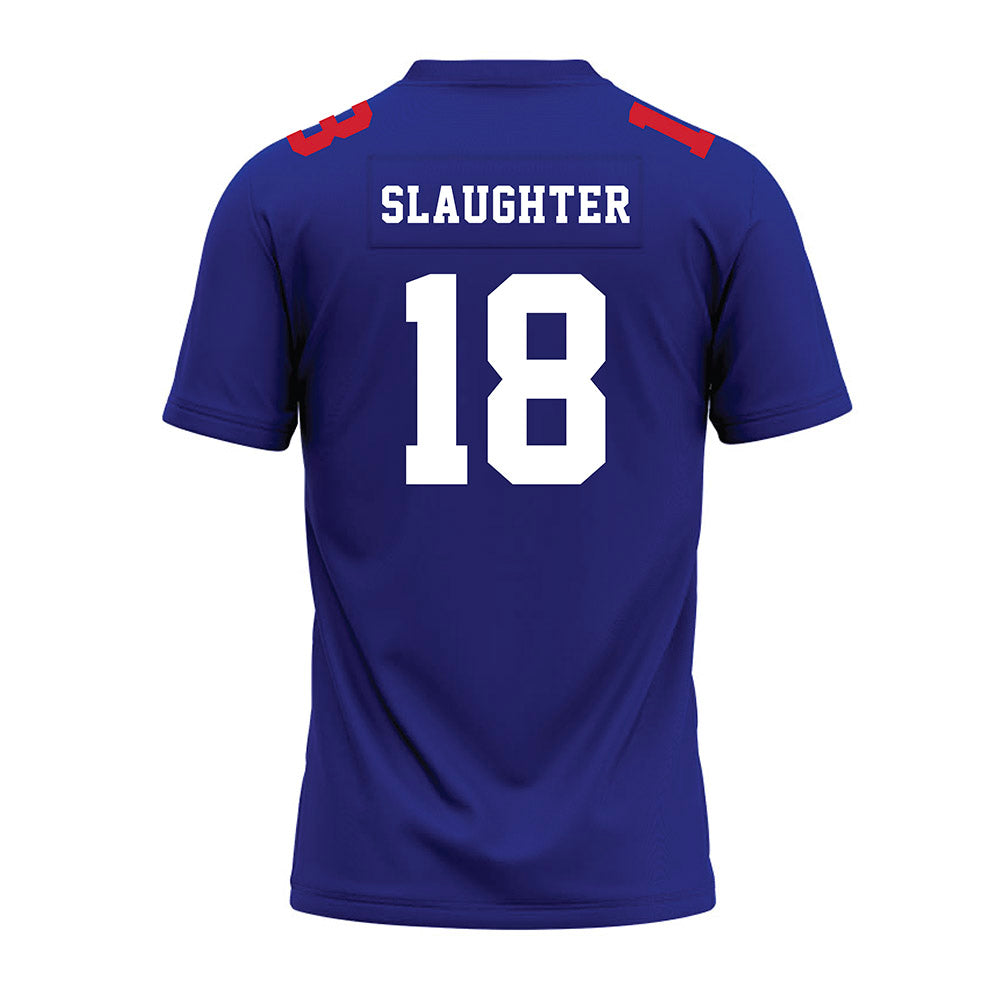TN State - NCAA Football : Devaughn Slaughter - Blue Premium Football Jersey-1