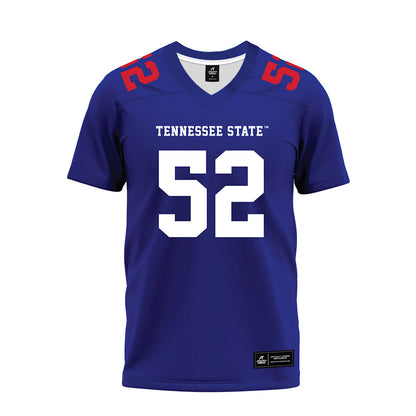 TN State - NCAA Football : KJ McCou - Blue Premium Football Jersey-0