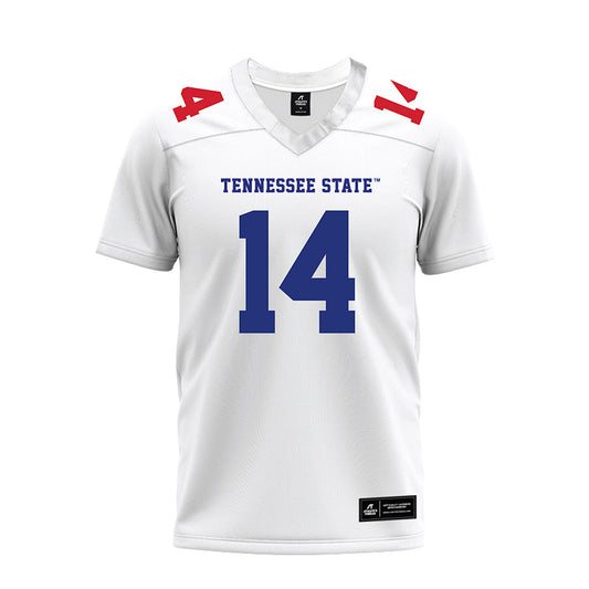 TN State - NCAA Football : Brandon Wilson - White Premium Football Jersey-0