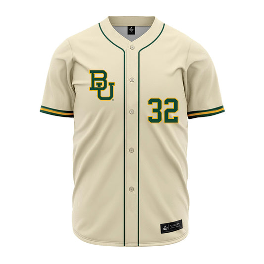 Baylor - NCAA Baseball : Caleb Bergman - Cream Jersey-0