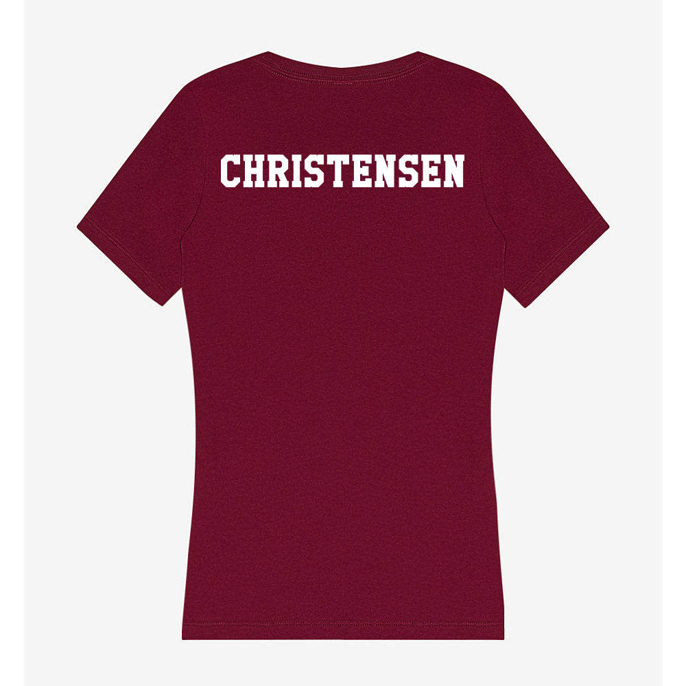 Texas A&M - NCAA Equestrian : Cara Christensen - Women's V-Neck T-Shirt-1