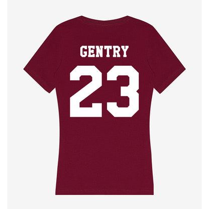 Texas A&M - NCAA Women's Basketball : Gianna Gentry - Women's V-Neck T-Shirt-1