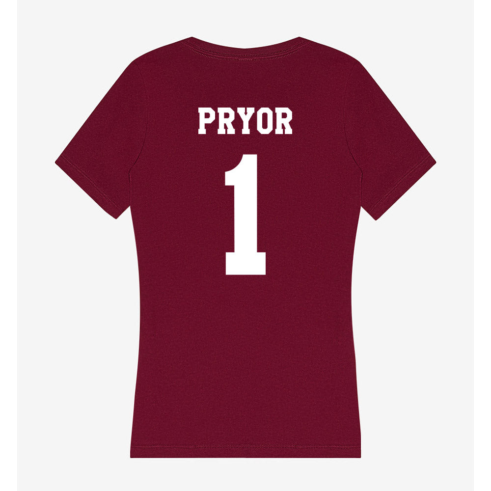 Texas A&M - NCAA Women's Basketball : Ny'Ceara Pryor - Women's V-Neck T-Shirt-1