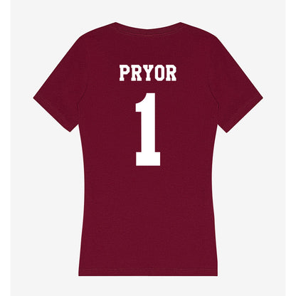 Texas A&M - NCAA Women's Basketball : Ny'Ceara Pryor - Women's V-Neck T-Shirt-1