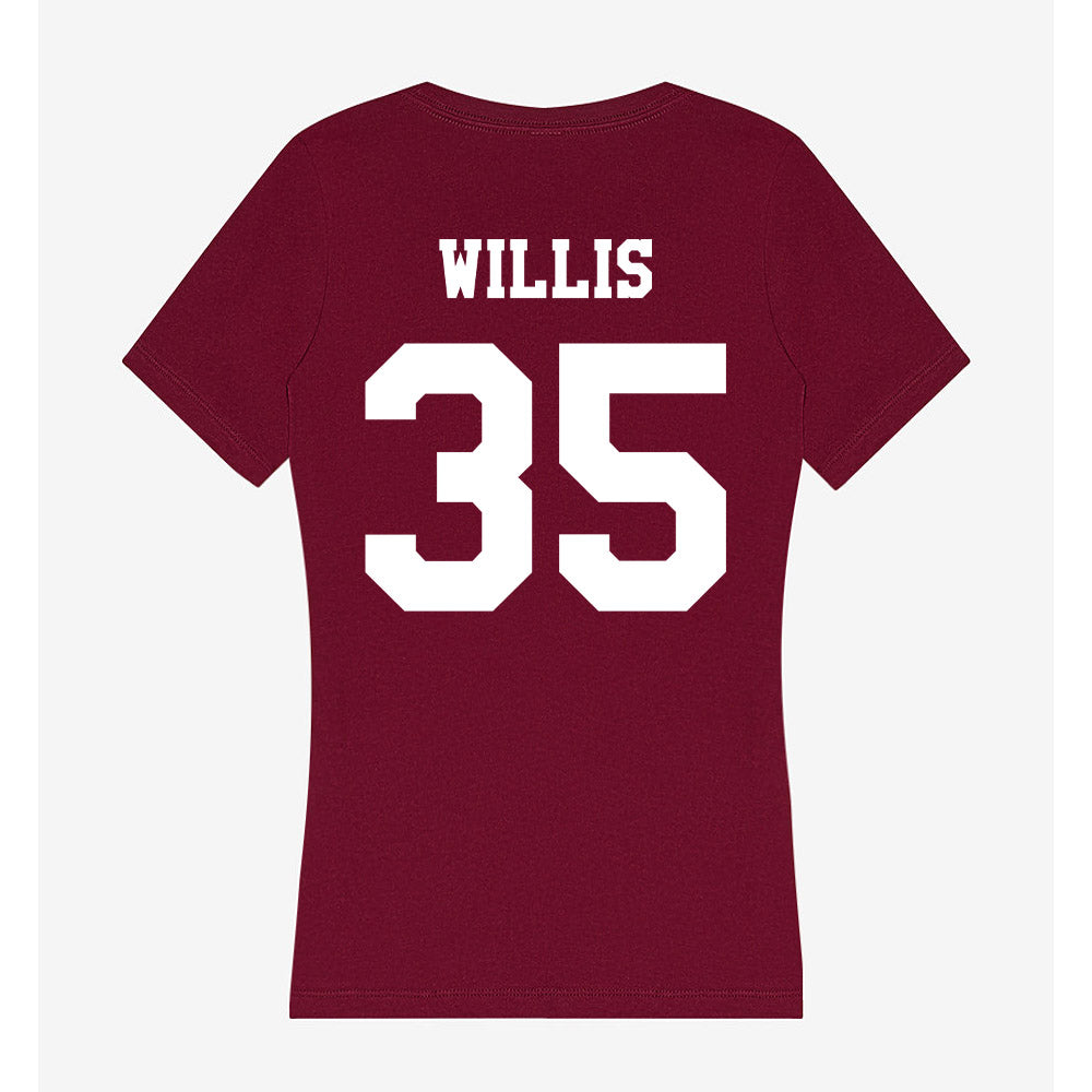 Texas A&M - NCAA Football : Isaiah Willis - Women's V-Neck T-Shirt-1