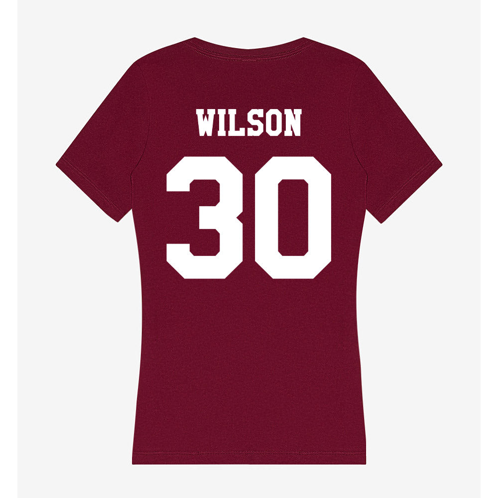 Texas A&M - NCAA Baseball : Kaiden Wilson - Women's V-Neck T-Shirt-1