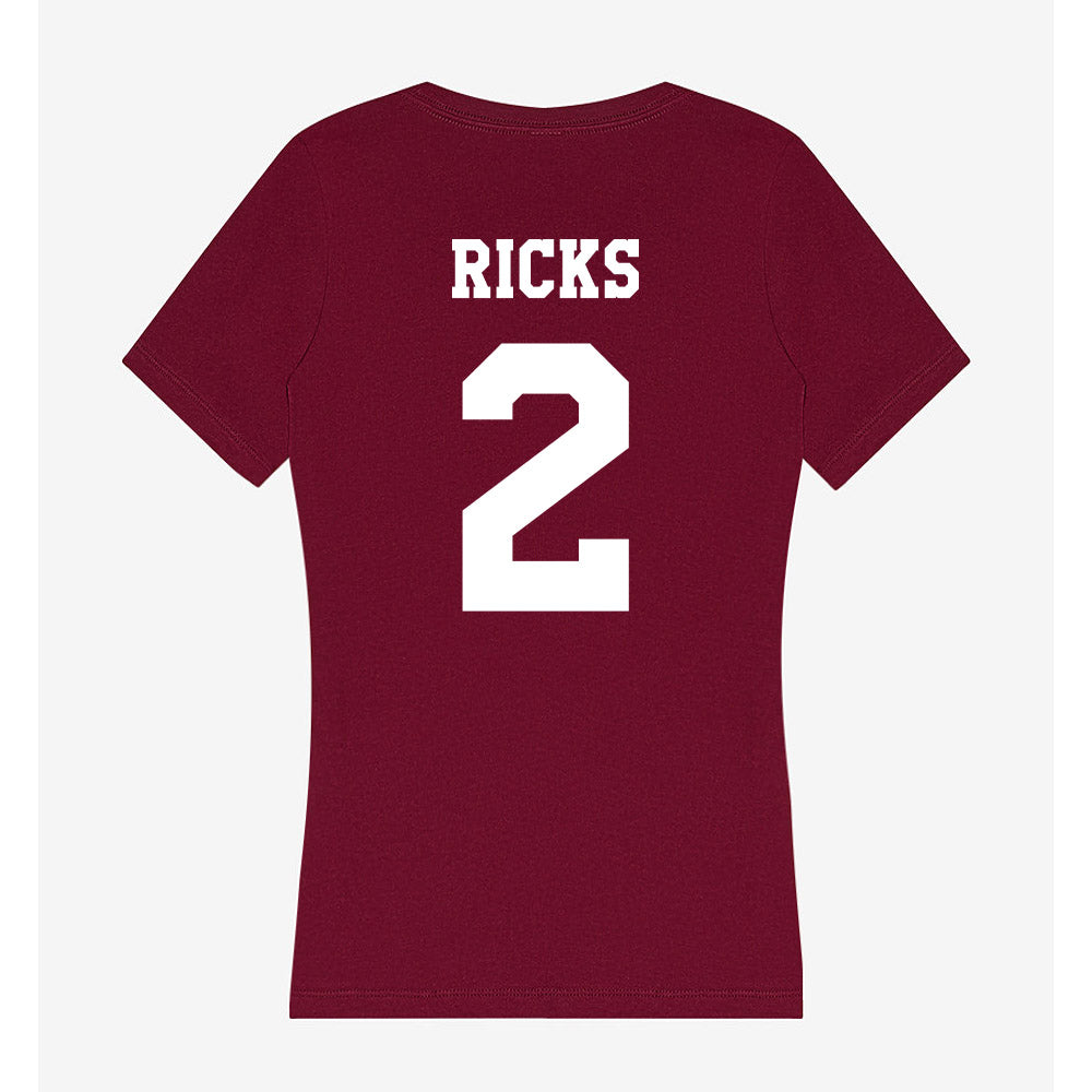Texas A&M - NCAA Football : Dezz Ricks - Women's V-Neck T-Shirt-1