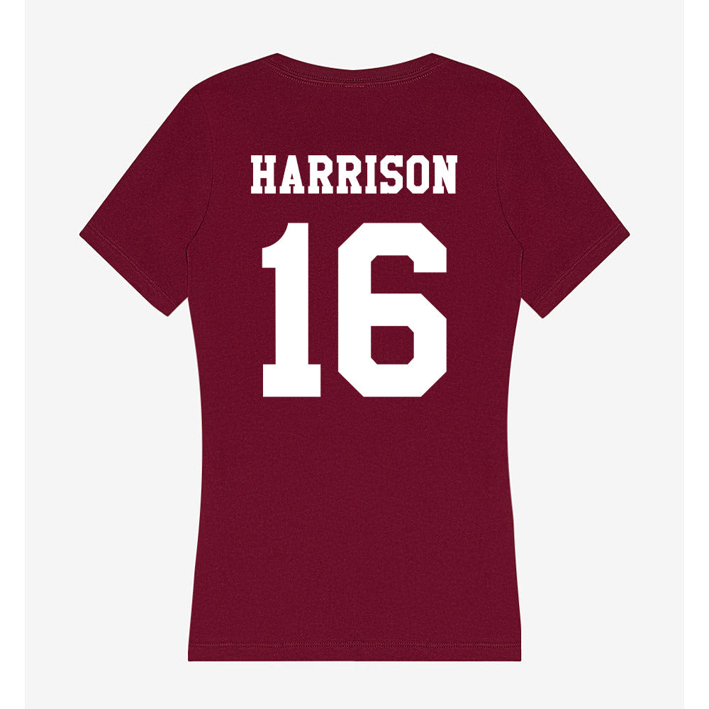 Texas A&M - NCAA Baseball : Connor Harrison - Women's V-Neck T-Shirt-1