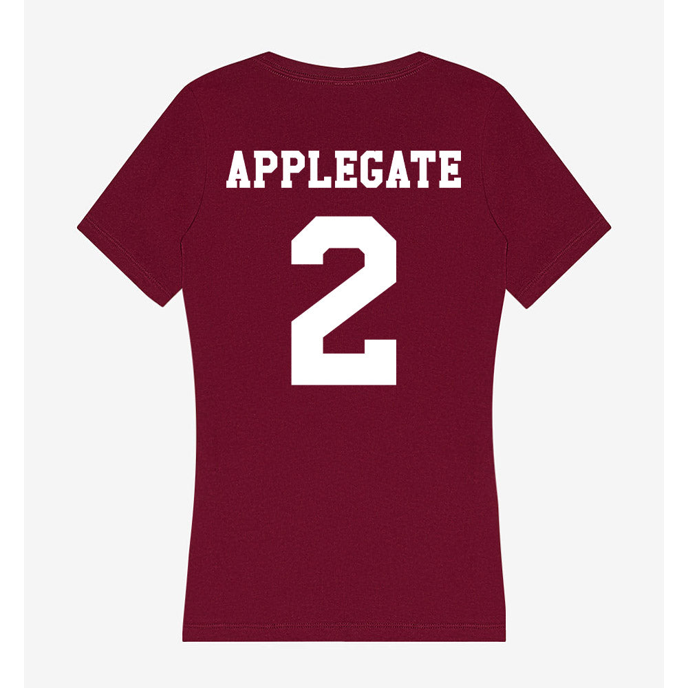 Texas A&M - NCAA Women's Volleyball : Addi Applegate - Women's V-Neck T-Shirt-1
