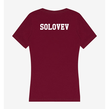 Texas A&M - NCAA Men's Track & Field : Sasha Solovev - Women's V-Neck T-Shirt-1