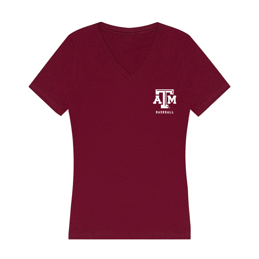 Texas A&M - NCAA Baseball : Caden Sorrell - Women's V-Neck T-Shirt-0