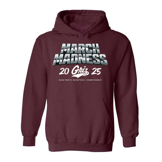 Montana - NCAA Men's Basketball : Luke Moxon - NCAA® March Madness® 2025 Shersey Hooded Sweatshirt-0