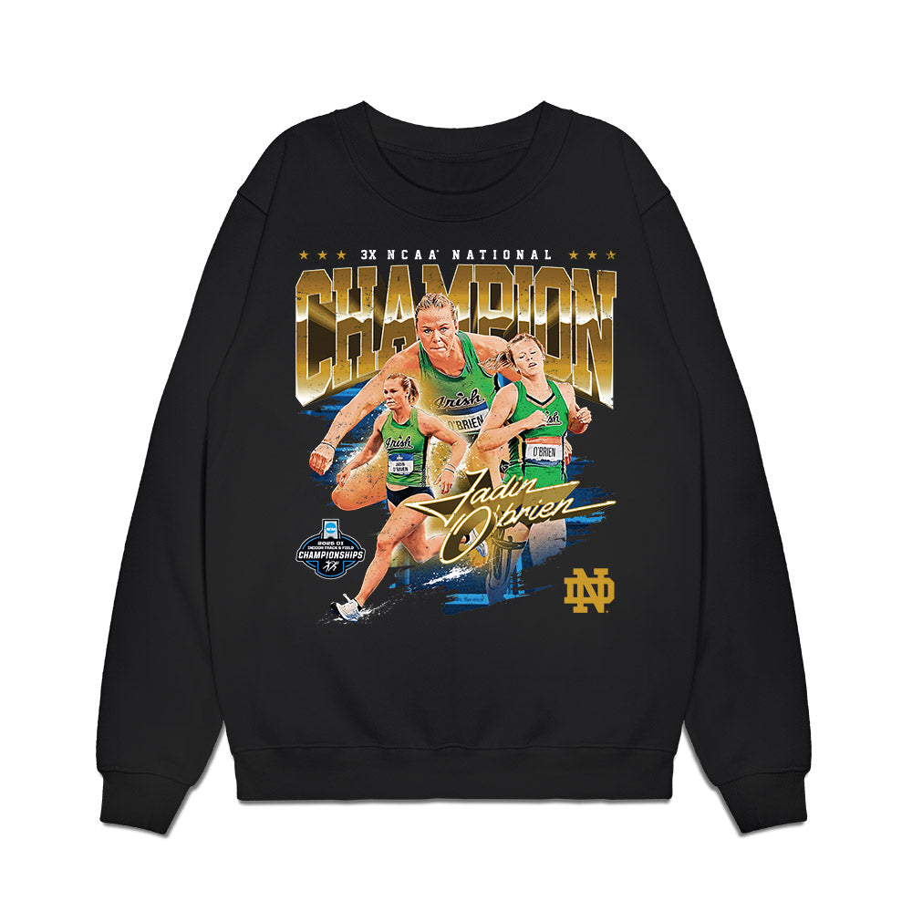 Notre Dame - NCAA Women's Track & Field : Jadin O'Brien - Premium Crewneck Sweatshirt-0