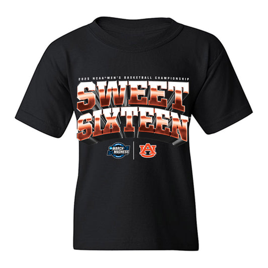 Auburn - NCAA Men's Basketball : - NCAA® March Madness® 2025 Sweet 16 Team Youth T-Shirt-0
