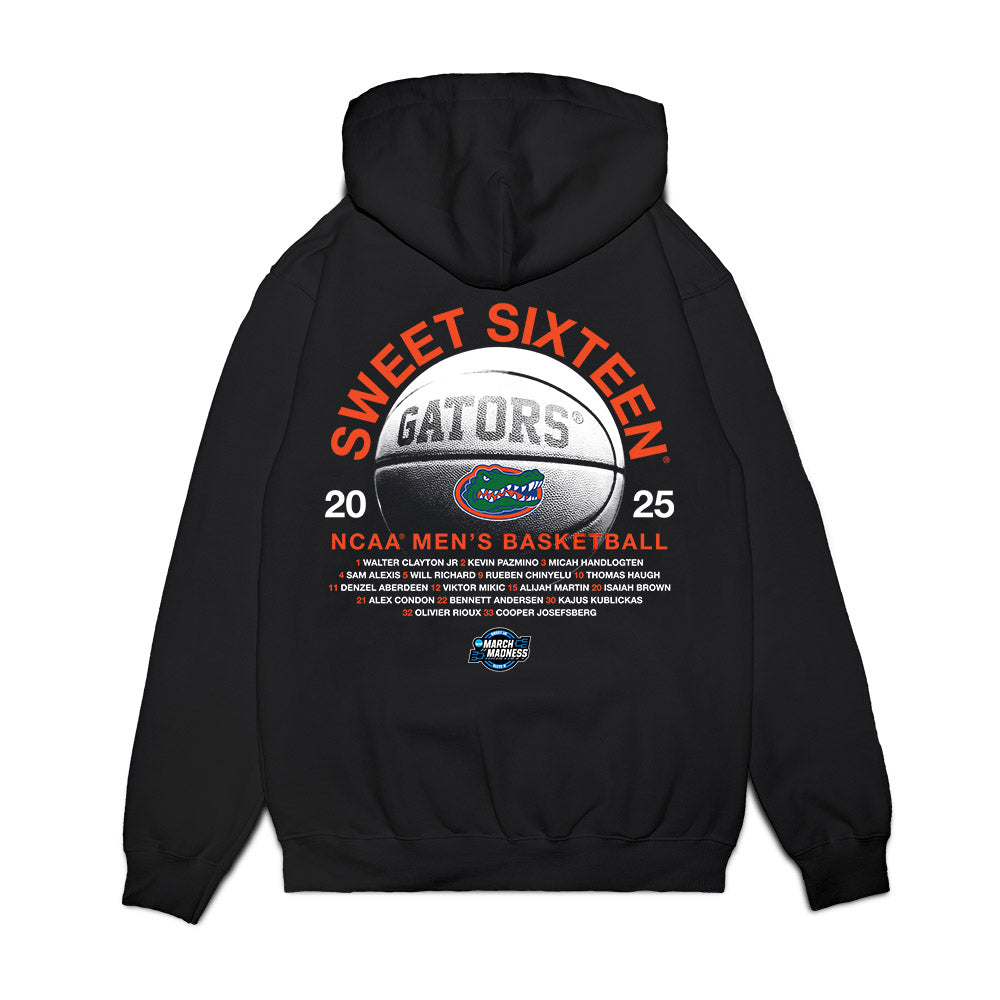 Florida - NCAA Men's Basketball : - NCAA® March Madness® 2025 Sweet 16 Roster Premium Hooded Sweatshirt-1