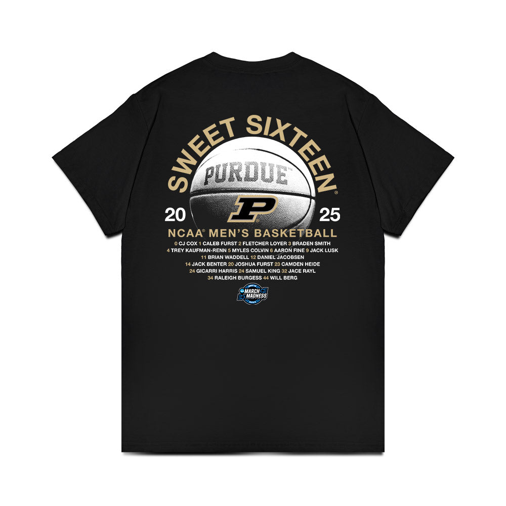 Purdue - NCAA Men's Basketball : - NCAA® March Madness® 2025 Sweet 16 Roster Premium T-Shirt-1