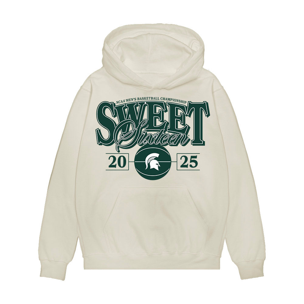 Michigan State - NCAA Men's Basketball : Kur Teng - NCAA® March Madness® 2025 Sweet 16 Premium Hooded Sweatshirt-0