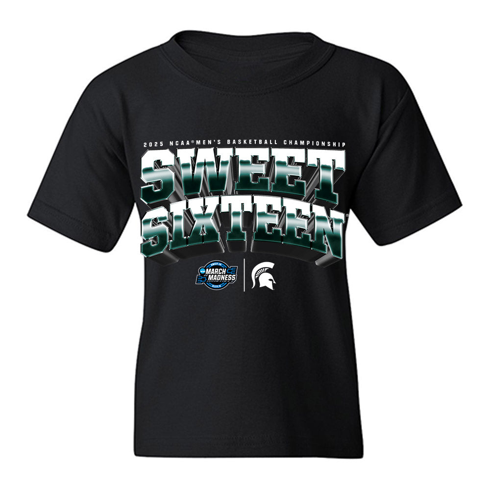 Michigan State - NCAA Men's Basketball : - NCAA® March Madness® 2025 Sweet 16 Team Youth T-Shirt-0