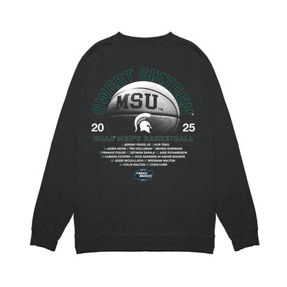 Michigan State - NCAA Men's Basketball : - NCAA® March Madness® 2025 Sweet 16 Roster Premium Crewneck Sweatshirt-1