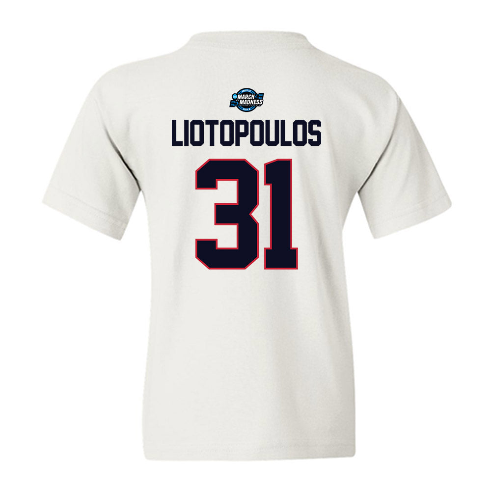 St. Johns - NCAA Men's Basketball : Lefteris Liotopoulos - NCAA® March Madness® 2025 Sweet Sixteen Shersey Youth T-Shirt-1