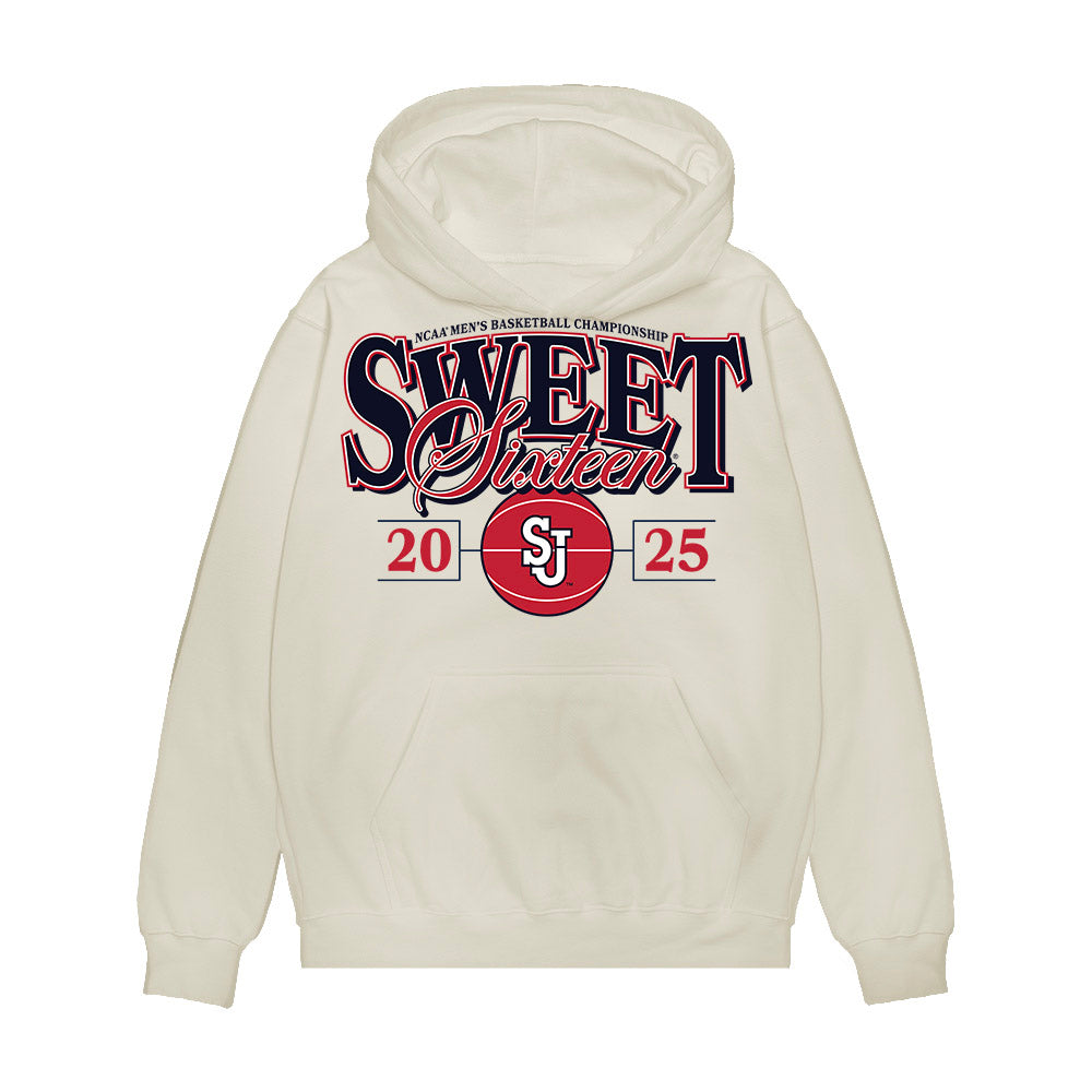 St. Johns - NCAA Men's Basketball : Oziyah Sellers - NCAA® March Madness® 2025 Sweet Sixteen Shersey Premium Hooded Sweatshirt-0
