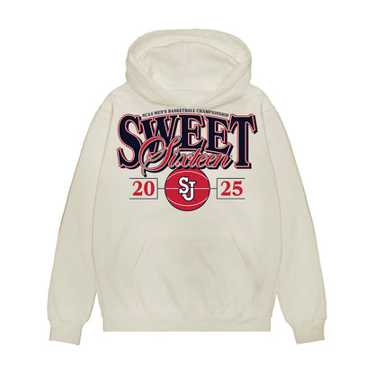 St. Johns - NCAA Men's Basketball : Oziyah Sellers - NCAA® March Madness® 2025 Sweet Sixteen Shersey Premium Hooded Sweatshirt-0